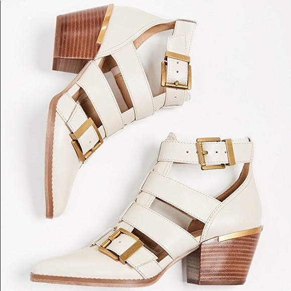 Michael Kors Shoes - Michael Kors Griffin Strappy Ankle Booties Cream 9